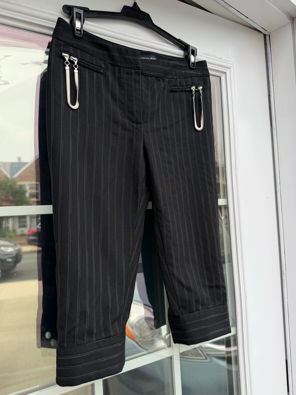 Rare 2000s Mugler low waist pinstripe capri pants